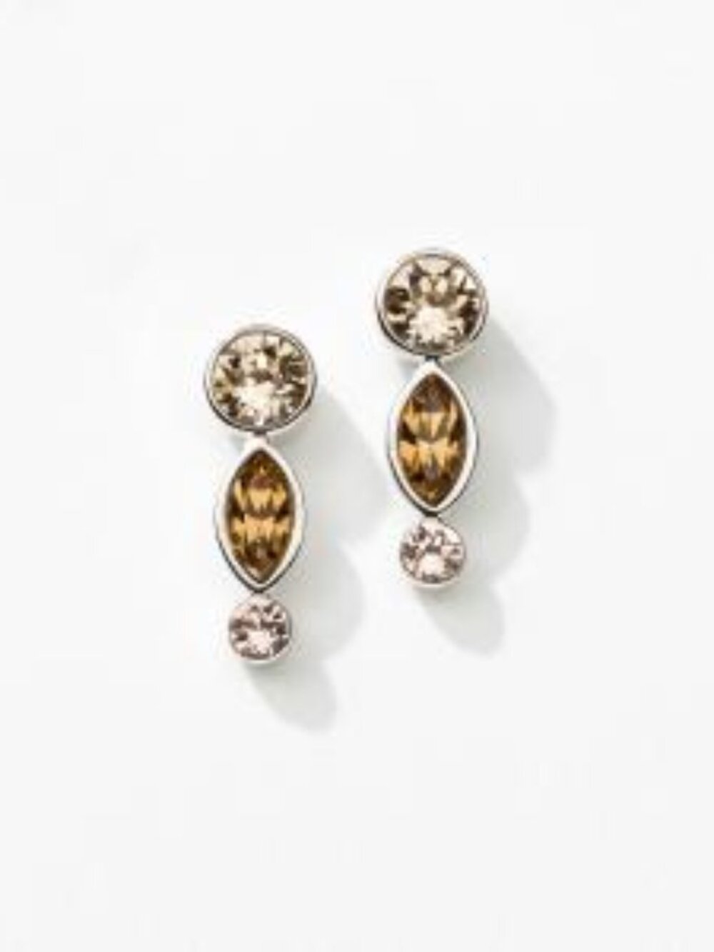 Touchstone crystal earrings. Sandcastle, new in box.